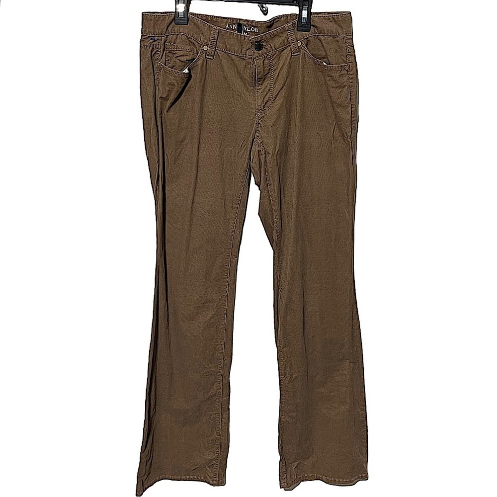 Ann Taylor Denim Warm Brown Corduroy Modern Boot Cut Jeans Size 6